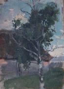 Paul Raud Etude with a birch oil on canvas
